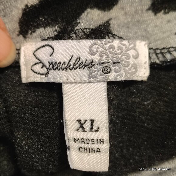 Speechless Knit Tunic Top Jrs Houndstooth Cowl Neck Embellished XL Dark Academia - Picture 7 of 9